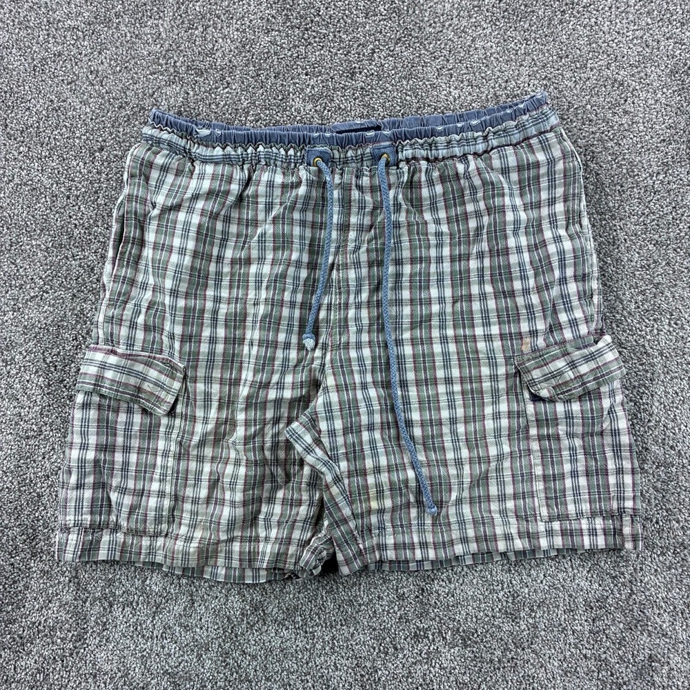 Vintage Y2K Unionbay Cargo Shorts Mens 36 Black Skate Loose Baggy Rave‎ Nylon